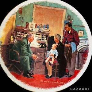 1980 Norman Rockwell Plate Gorham The Annual Visit 10.75” Collector